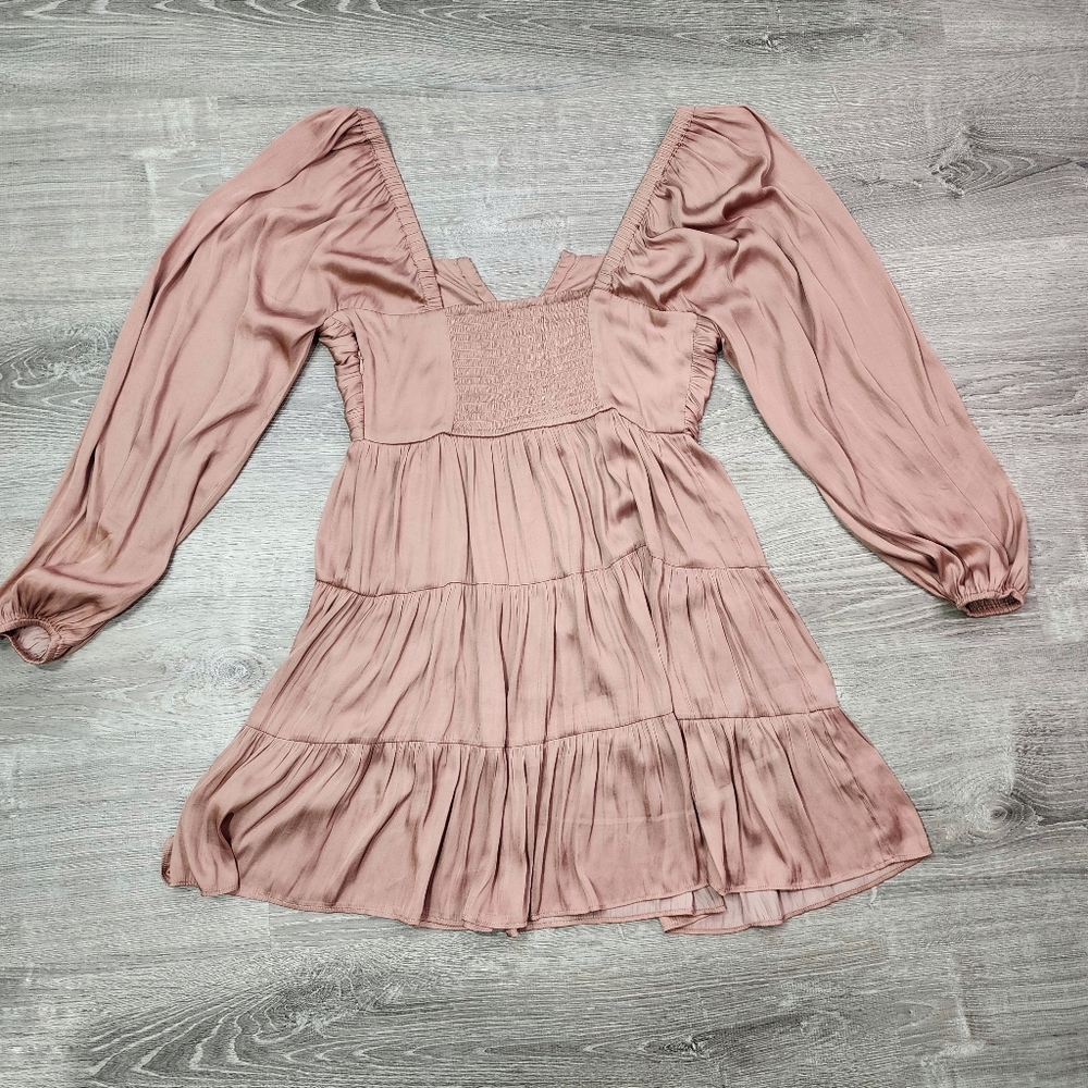 MINKPINK Spencer Satin Tiered Mini Dress Large - Picture 4 of 7